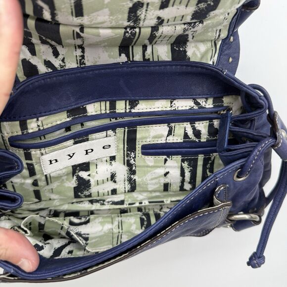 Hype Blue/Purple Leather Buckle Shoulder Bag Y2k Style - Picture 5 of 12